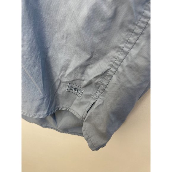 REI 100% Nylon Short Sleeve Button-Down Shirt Blue - Picture 2 of 5